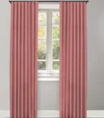 Herringbone Plains - Rose Pink Ripple Fold Drapes