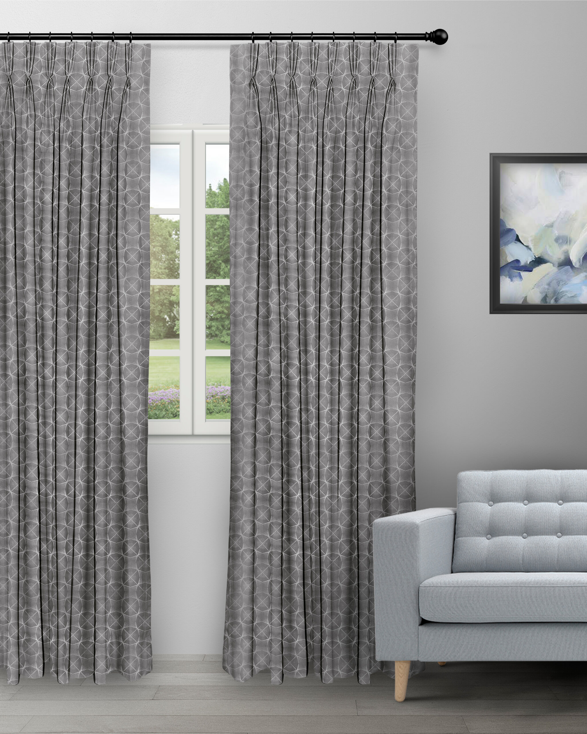 Curtains Ambrosia Ash Grey - Curtain image Curtains Ambrosia - Ash Gray Custom Curtains - Image 1