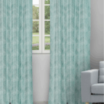 Celeste - Aqua Color Ripple Fold Drapes