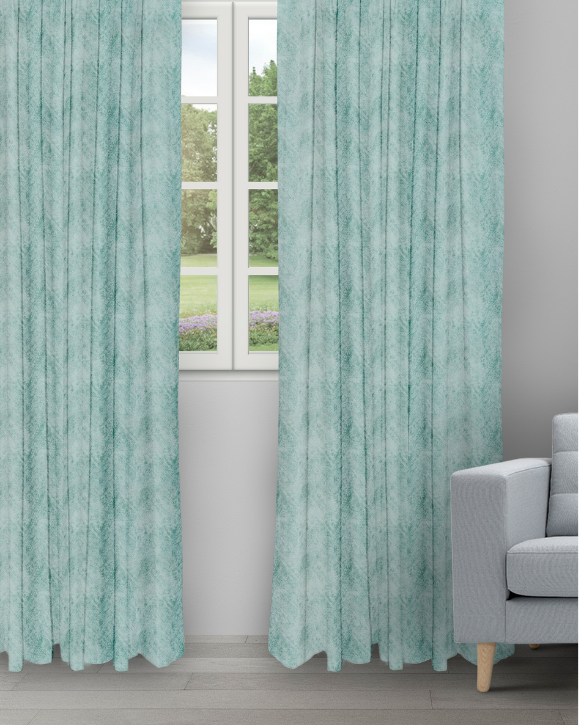 Celeste - Aqua Celeste - Aqua Color Ripple Fold Drapes - Image 1