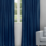 Swizz - Navy Blue Ripple Fold Drapes