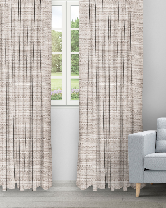 Untitled design (2) Boho Drapery - Fawn Color Ripple Fold Drapes - Image 1