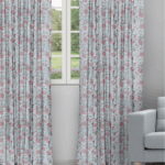 Chelsea Floral - Mauve Ripple Fold Drapes