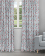 Chelsea Floral - Mauve Ripple Fold Drapes