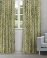 Chelsea Floral - Olive Ripple Fold Drapes
