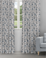 Chelsea Floral - Pine Color Ripple Fold Drapes