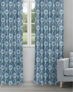 Ester - Pool Blue Ripple Fold Drapes
