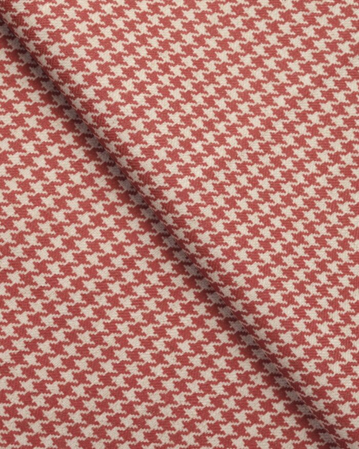 Classic Houndstooth - Tuscan Red Ripple Fold Drapes - Image 3