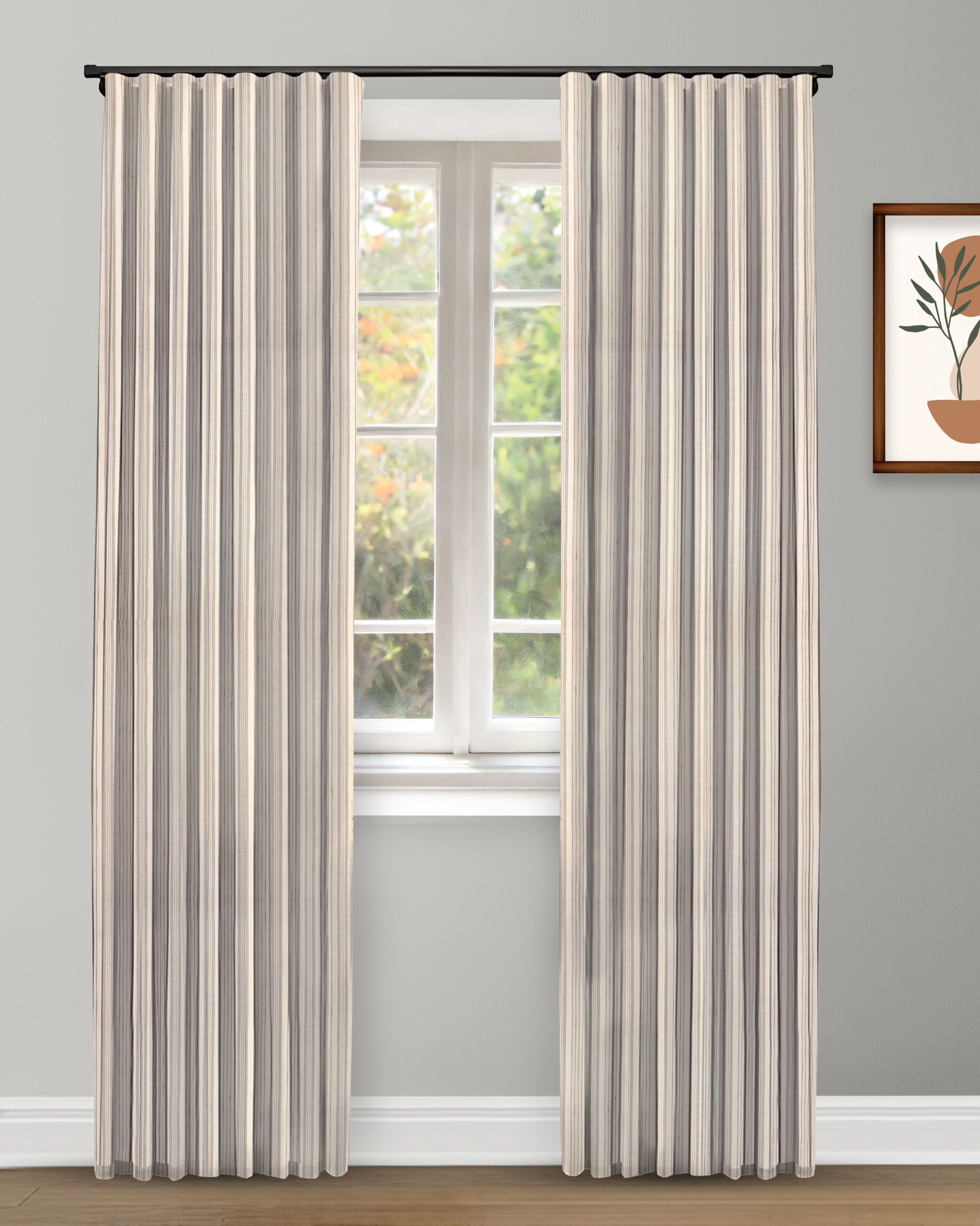 Coastal Stripes - Smoke Curtain Shot Coastal Stripes - Smoke Custom Curtains - Image 1