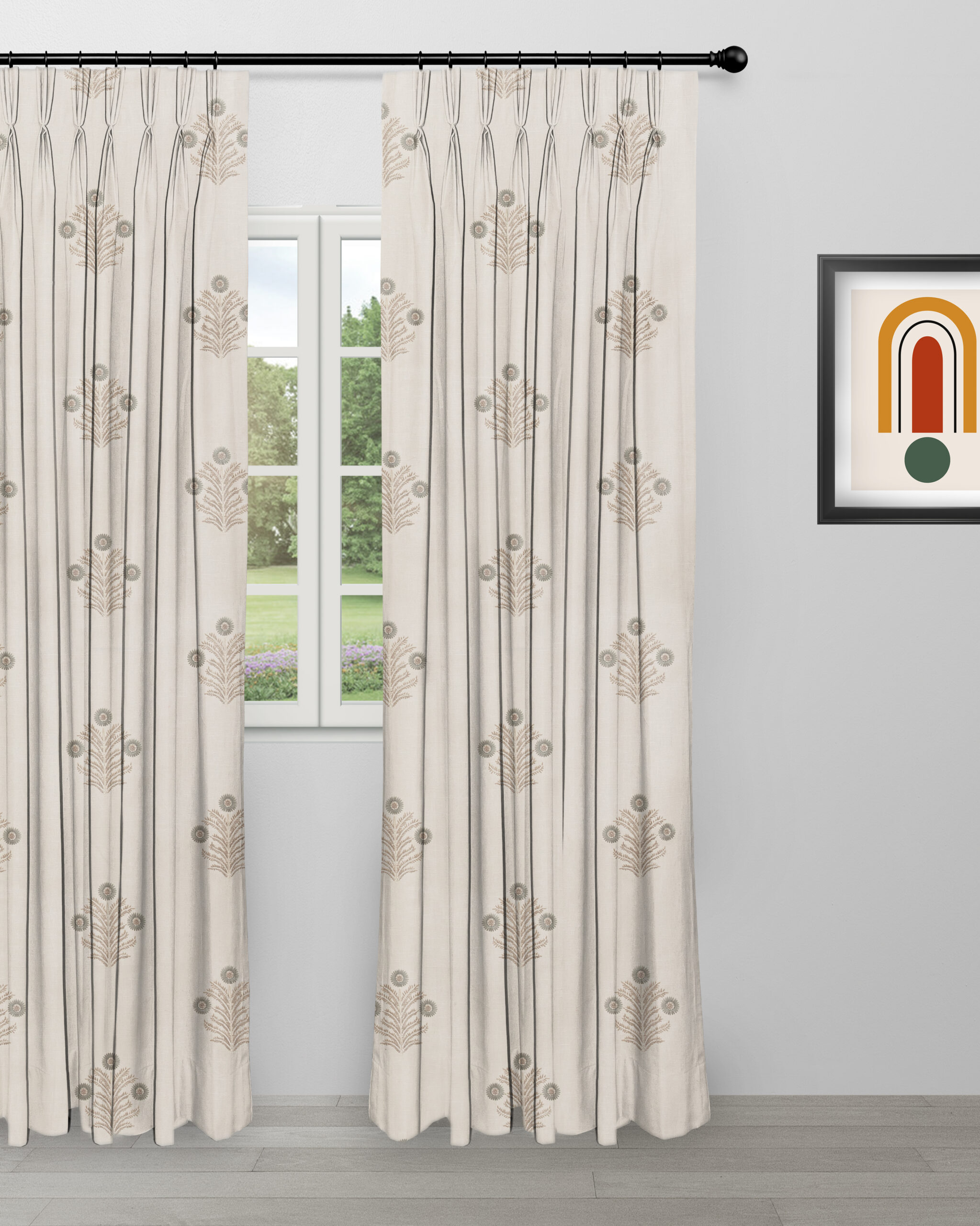 Embroidered Hailee - Mint - Curtain Embroidered Hailee - Mint Custom Curtains - Image 1