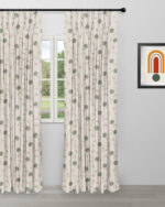 Embroidered  Pecan - Grass Custom Curtains