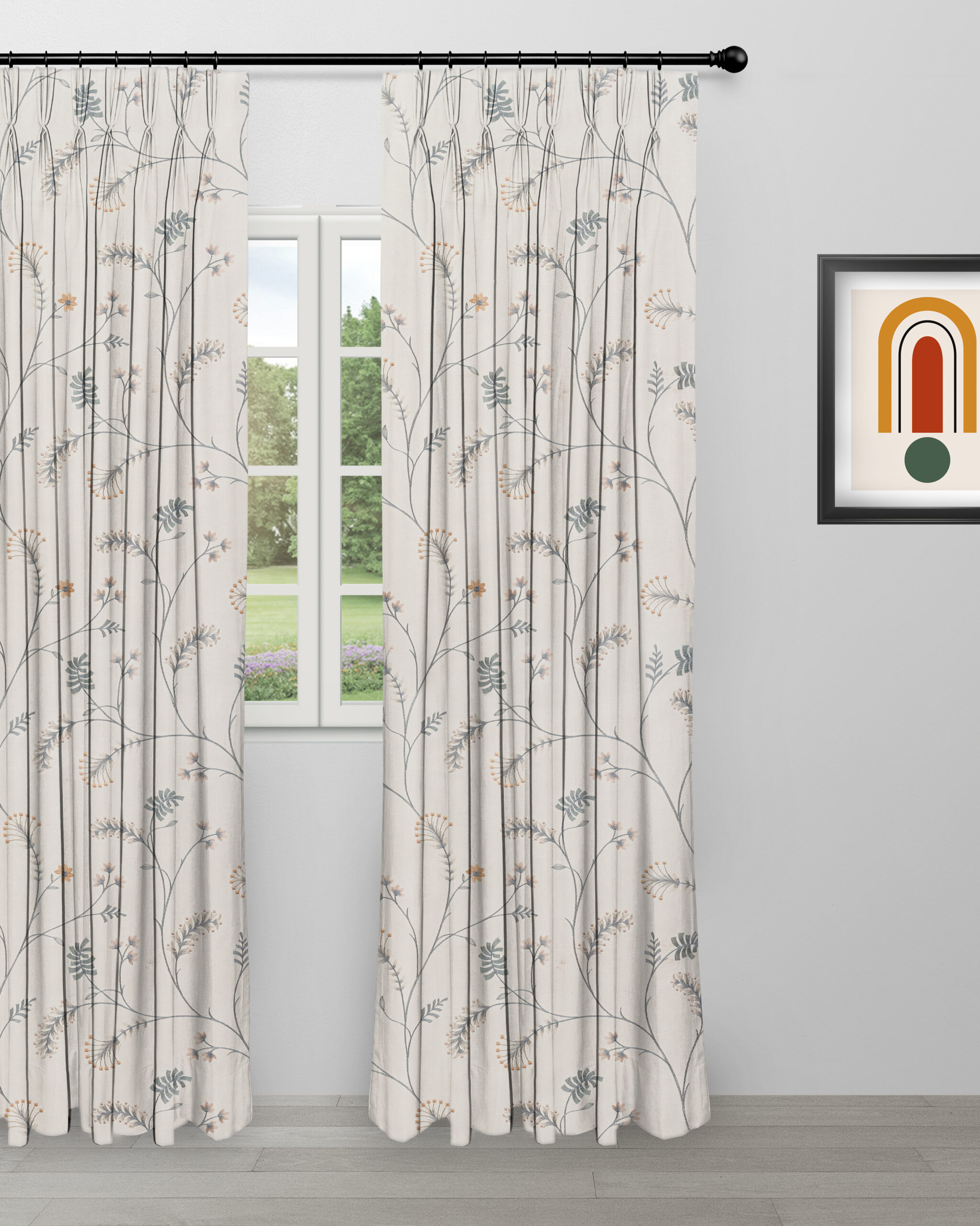 Embroidered Silvy - Curtain - Dew Embroidered Silvy - Dew Custom Curtains - Image 1