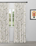 Embroidered Silvy - Sage Green Custom Curtains