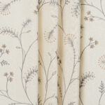 Embroidered Silvy - Ash Gray Ripple Fold Drapes