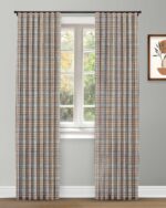 Farmhouse Plaid Check - Storm Ripple Fold Drapes