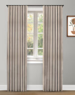 French Stripes - Gray Ripple Fold Drapes