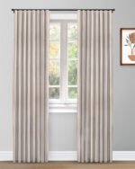 French Stripes - Witney Gray Ripple Fold Drapes