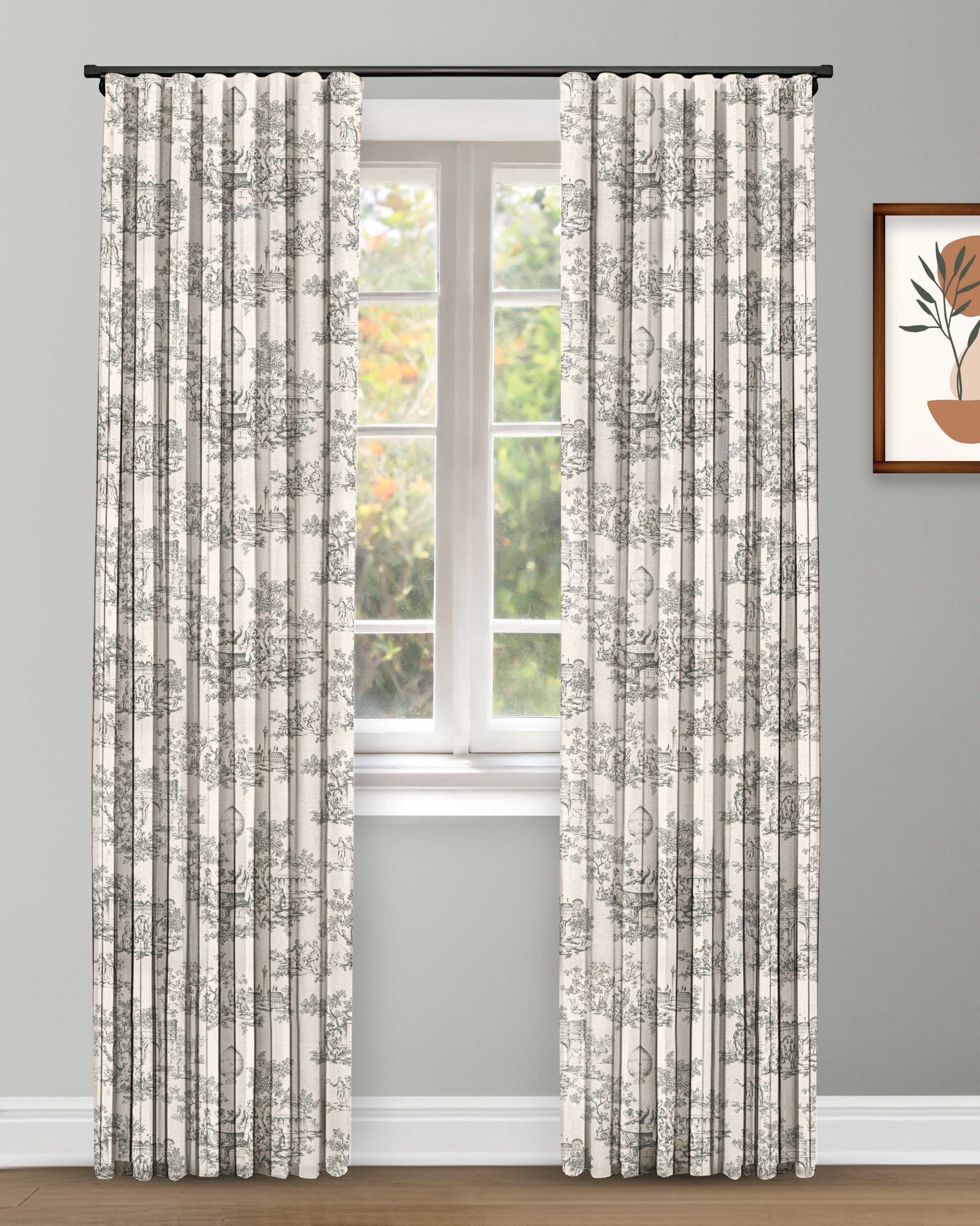 French Toile-Forest- Curtain French Toile - Forest Custom Curtains - Image 1