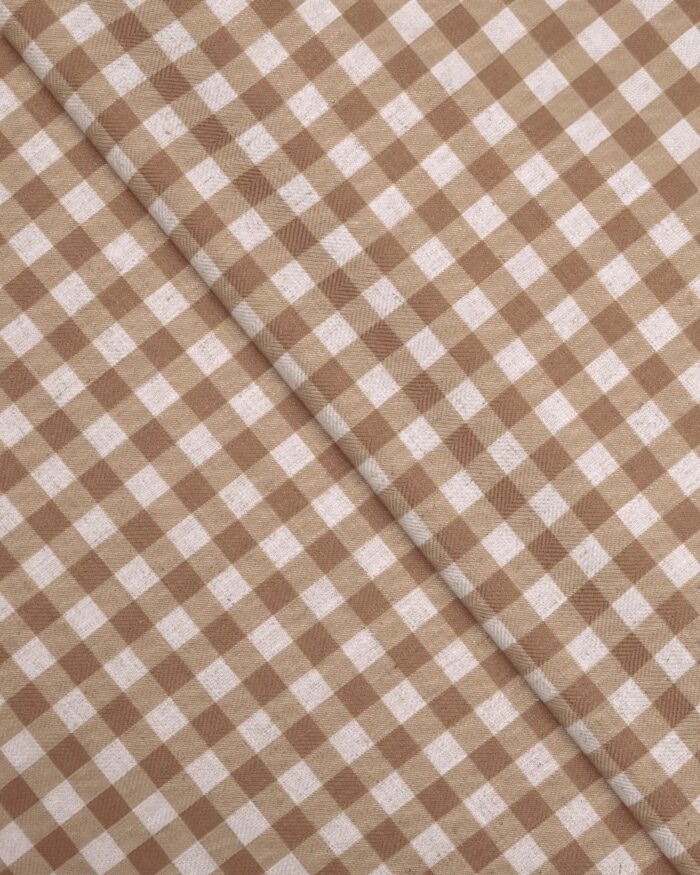 Gingham Check - Sand Ripple Fold Drapes - Image 2