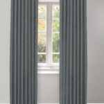 Herringbone Plains - Royal  Ripple Fold Drapes