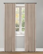 Herringbone Plains - Bark Brown Ripple Fold Drapes