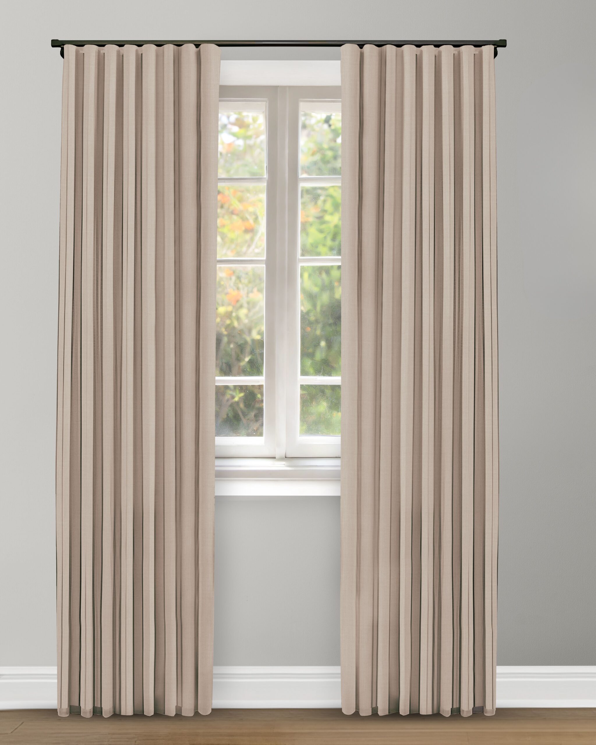 Herringbone Plains - Bark Brown Curtain Herringbone Plains - Bark Brown Ripple Fold Drapes - Image 1