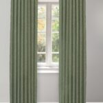 Herringbone Plains - Emerald Green Custom Curtains
