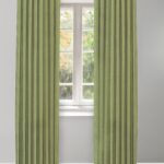 Herringbone Plains - Kiwi Green Ripple Fold Drapes