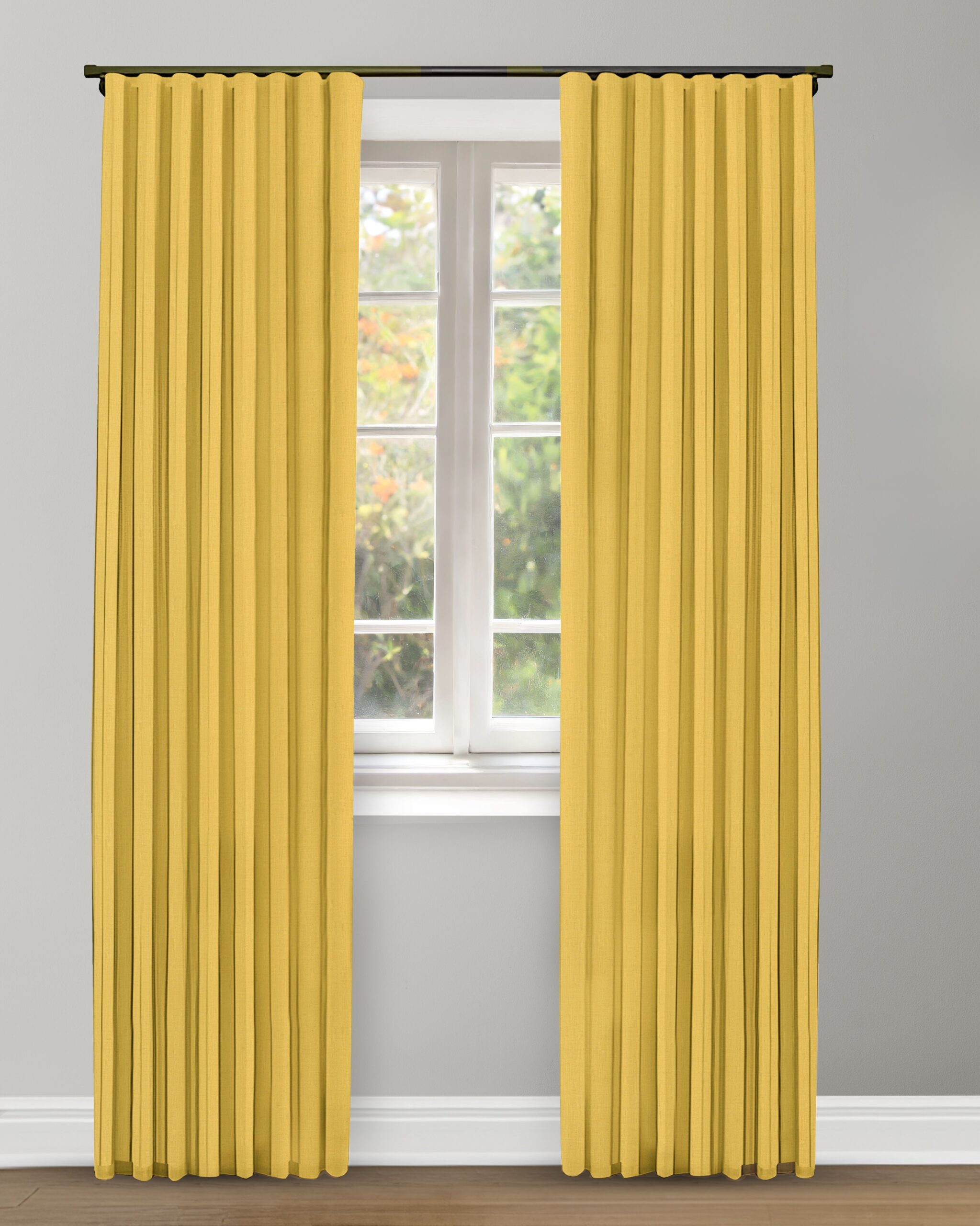 Herringbone Plains - Mineral Yellow Curtain Herringbone Plains - Mineral Yellow Custom Curtains - Image 1