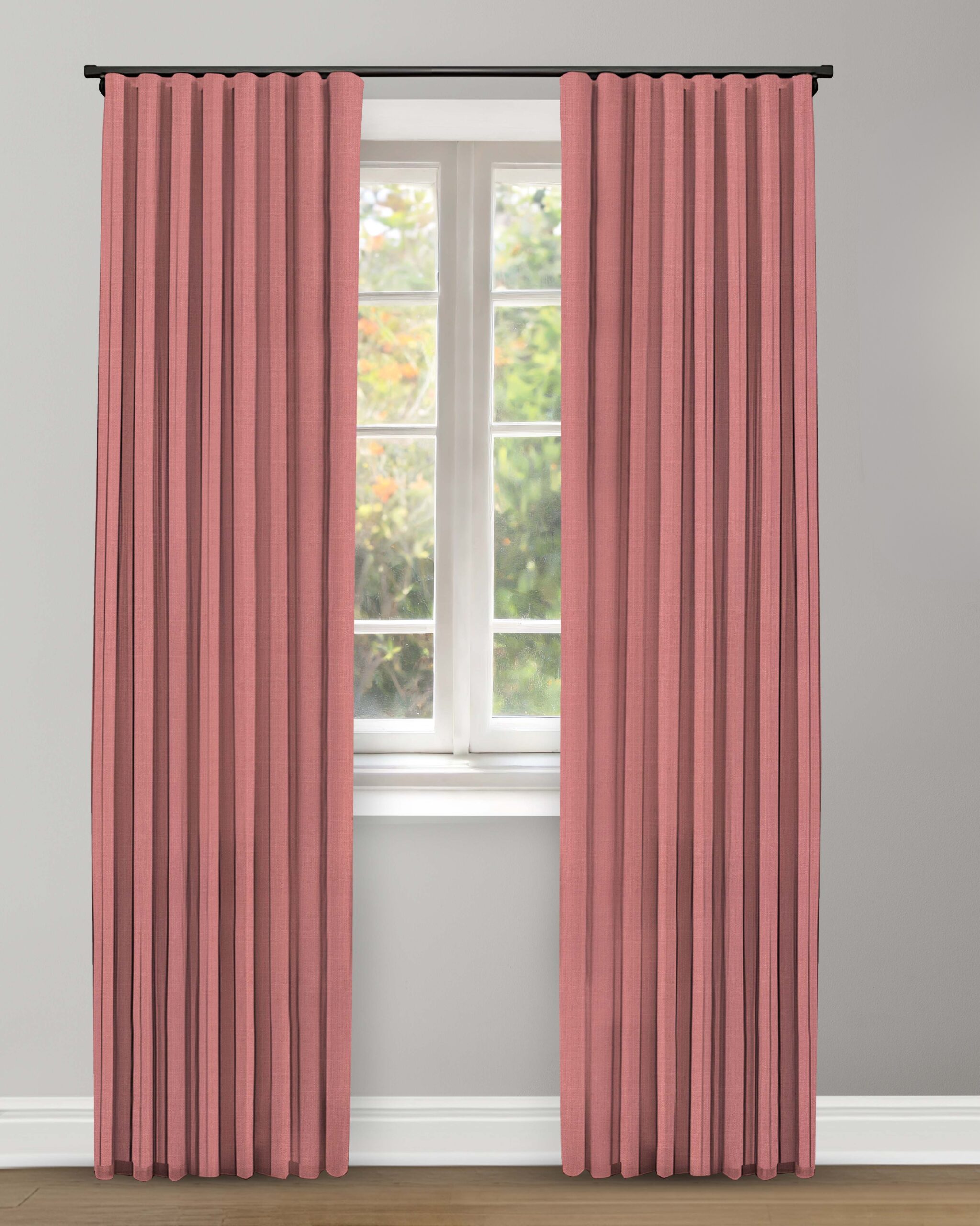 Herringbone Plains - Rose Pink Herringbone Plains - Rose Pink Custom Curtains - Image 1