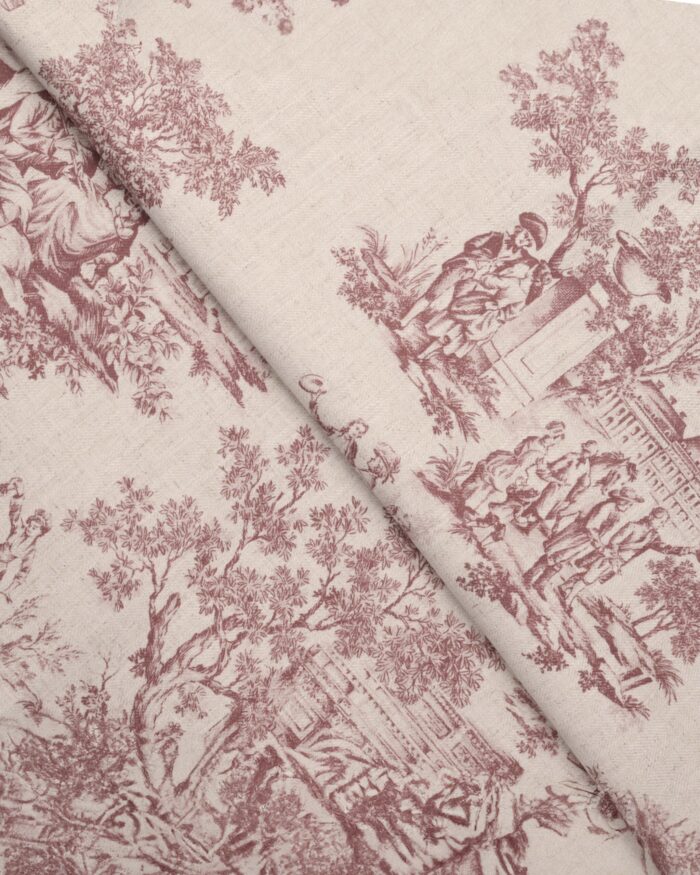 French Toile - Misty Rose Ripple Fold Drapes - Image 3