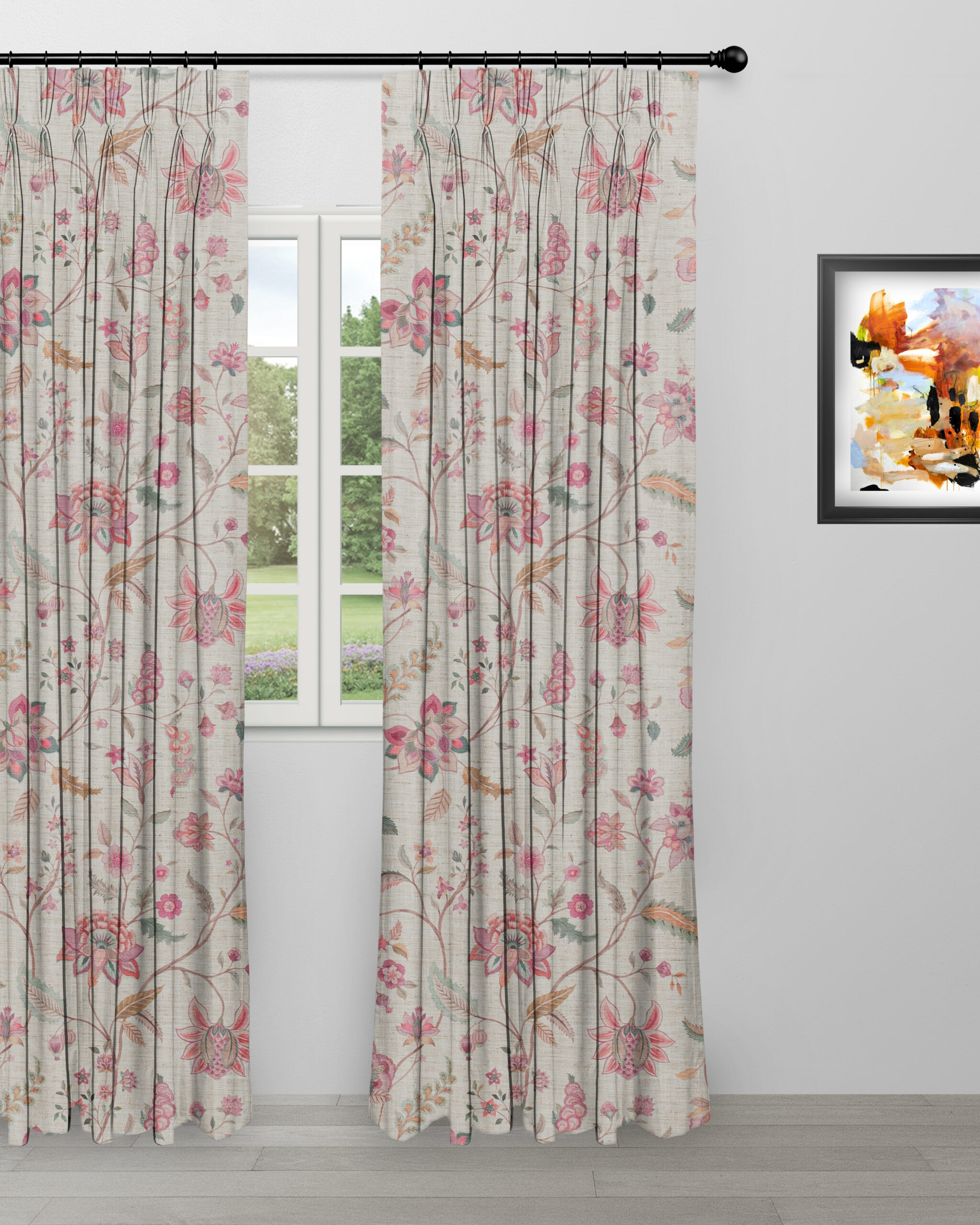 Bloomig Spring - My Pink - Curtain Blooming Spring - My Pink Ripple Fold Drapes - Image 1