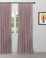 Boardwalk Stripe - Burgundy  Ripple Fold Drapes - Image 2
