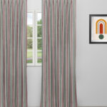 Boardwalk Stripe - Rosy Teal Custom Curtains