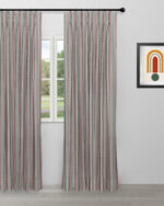 Boardwalk Stripe - Rosy Teal Ripple Fold Drapes