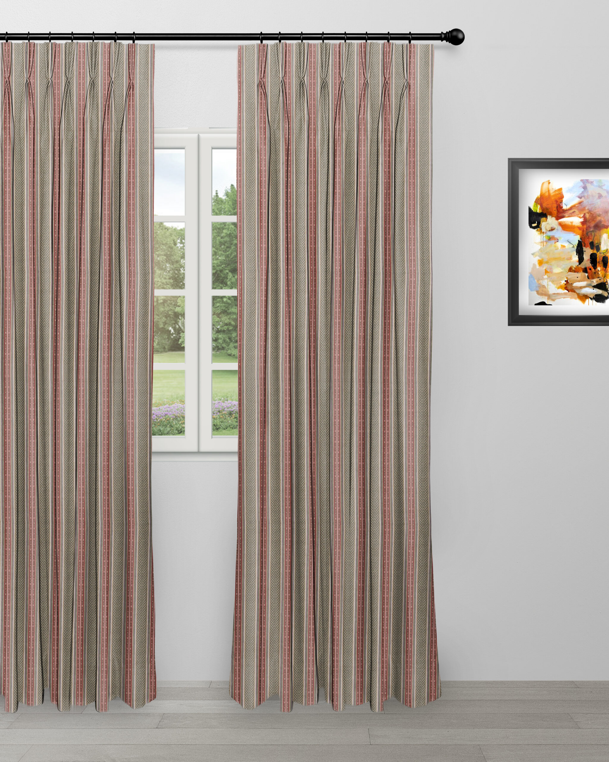 Boardwalk-Stripe-Curtain-Rusty-Clay_-scaled-1.jpg Boardwalk Stripe - Rusty Clay Custom Curtains - Image 1