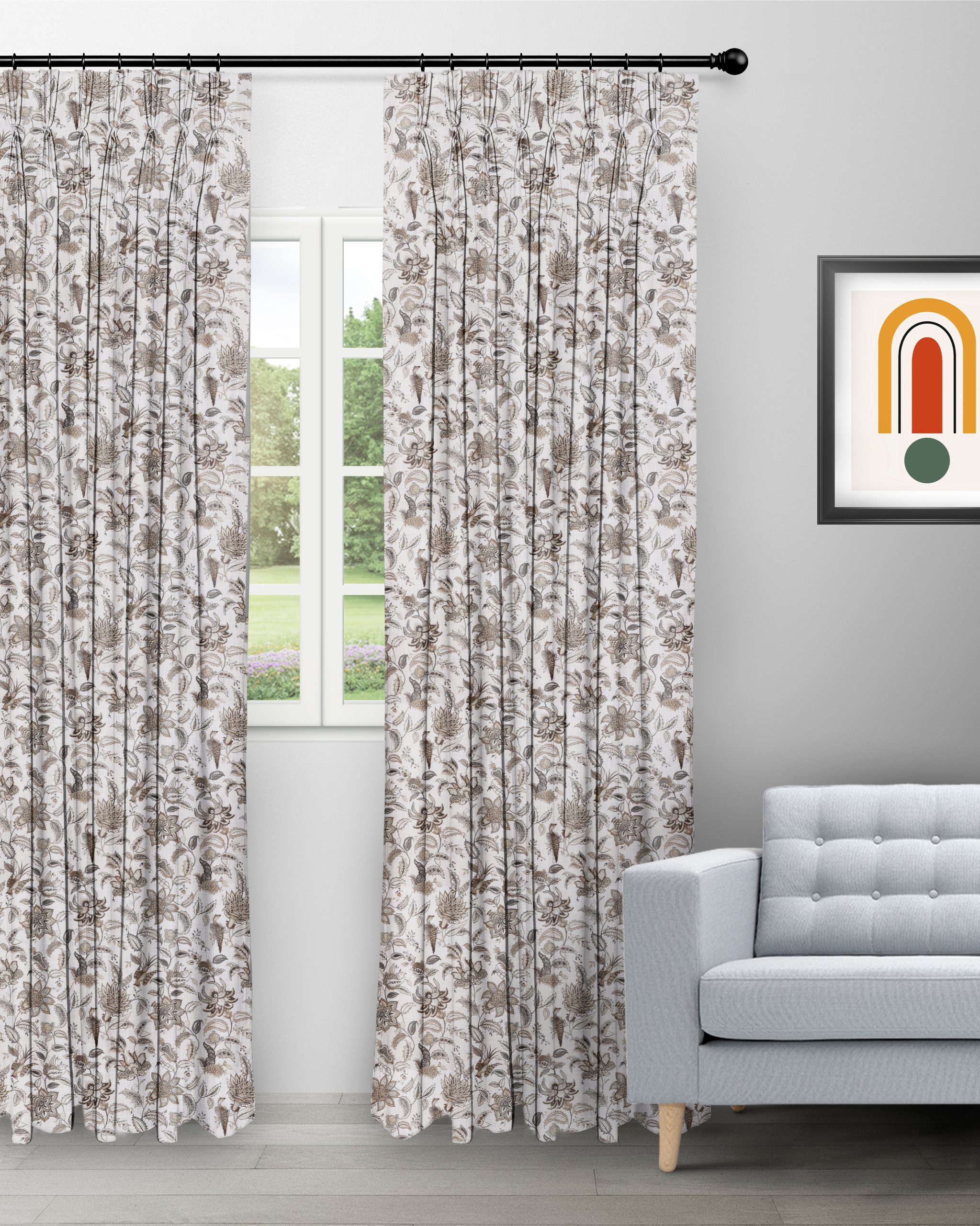 Chelsea-Floral-Earth-Curtain-image-scaled-1.jpg Chelsea Floral - Earth Custom Curtains - Image 1