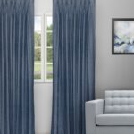 Colonial - Heather Blue Cotton Curtains