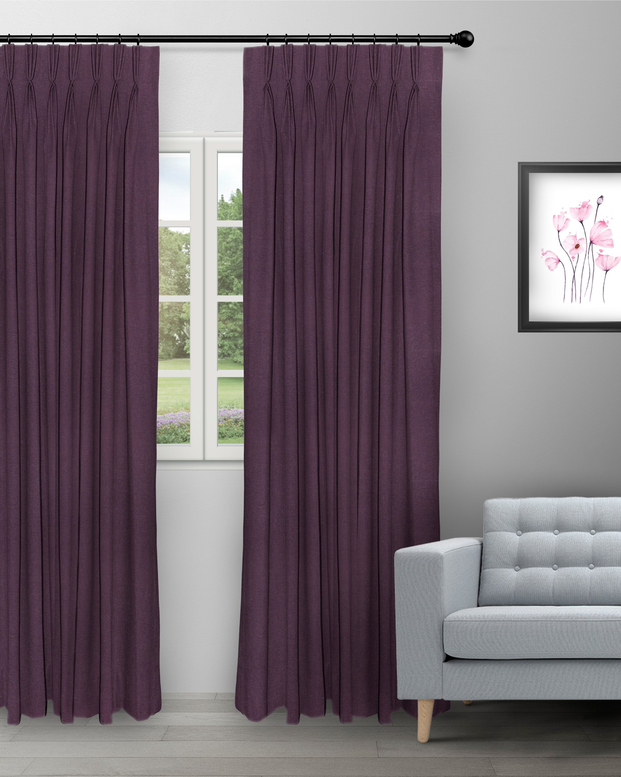 Colonial-Plum-Curtain-image-scaled-1.jpg Colonial - Plum Custom Curtains - Image 1