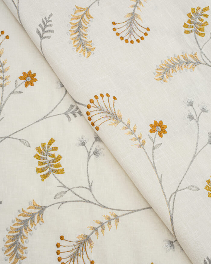 Embroidered Silvy - Copper Ripple Fold Drapes - Image 4