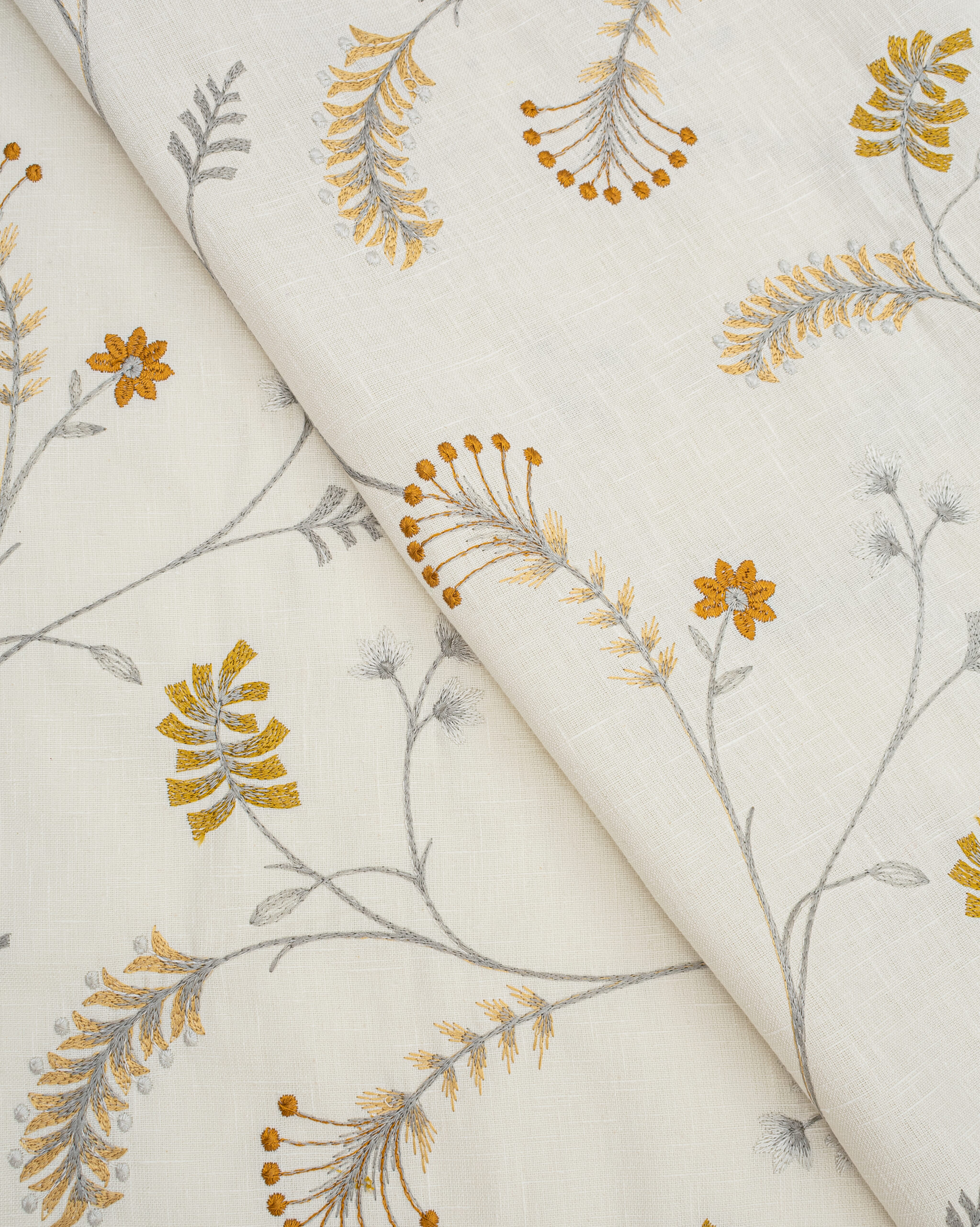 Cross-Fold-10-scaled-1.jpg Embroidered Silvy - Copper Fabric Swatch - Image 1