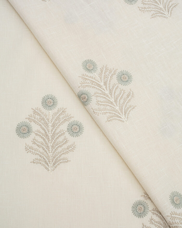 Embroidered Hailee - Mint Fabric Swatch - Image 3