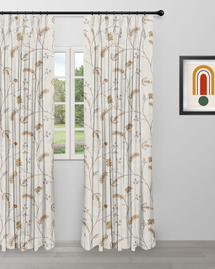 Embroidered Silvy - Copper Ripple Fold Drapes - Image 2
