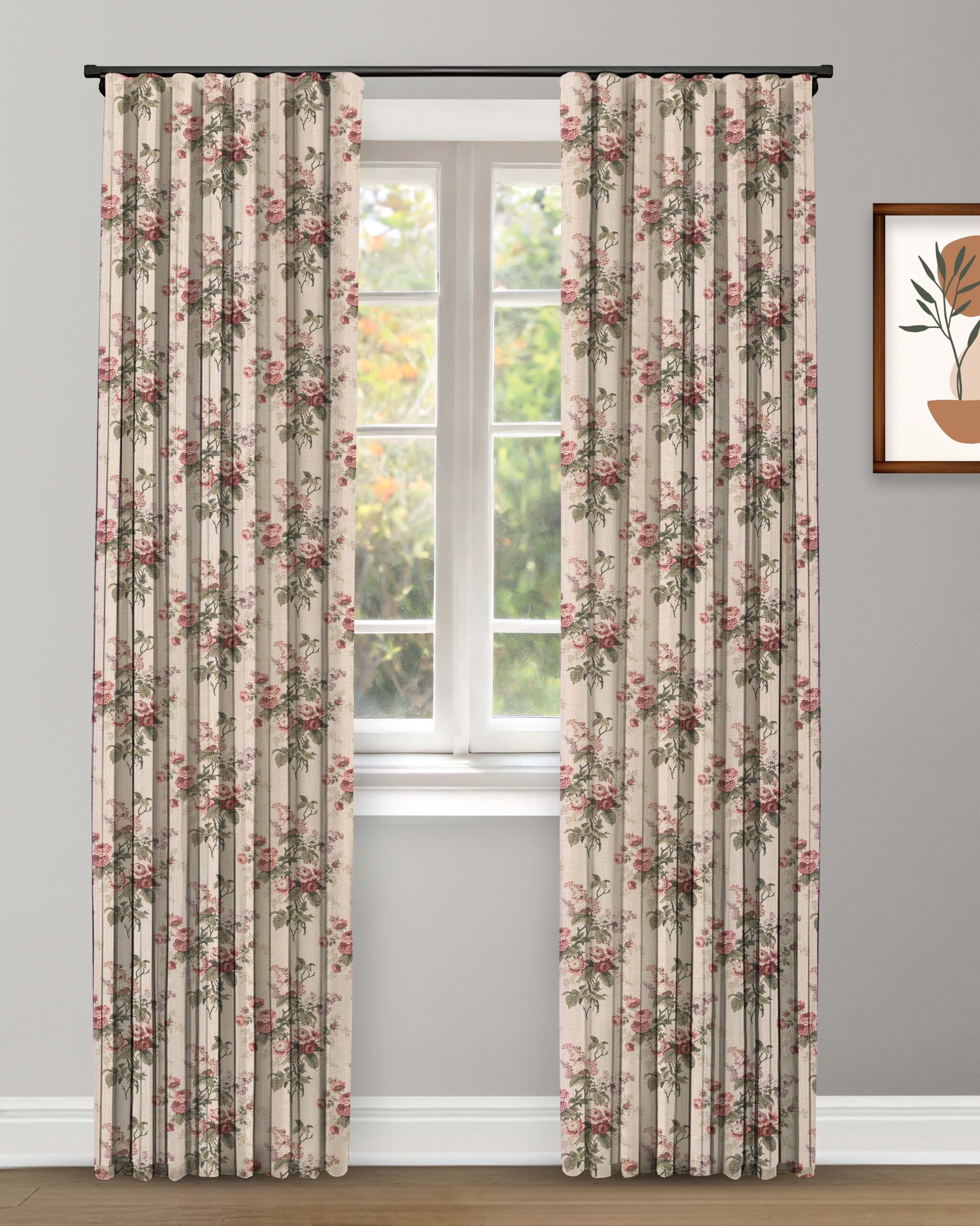 Curtain-27-scaled-1.jpg English Cottage - Burgundy Ripple Fold Drapes - Image 1