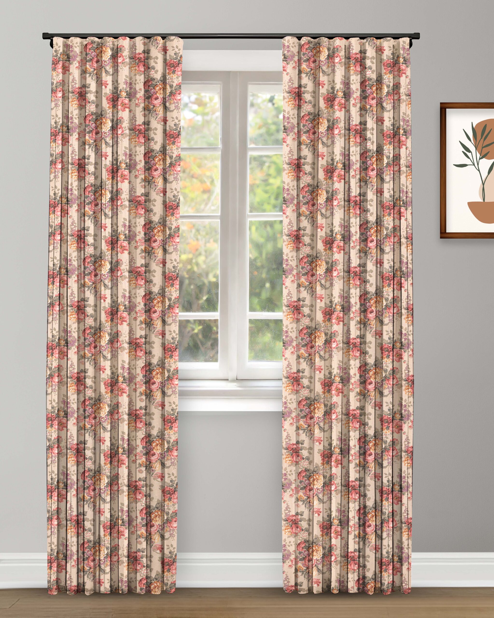 Curtain-4-scaled-1.jpg Vintage Floral Collection - Misty Rose Ripple Fold Drapes - Image 1
