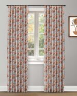 Vintage Floral Collection - Tangerine Ripple Fold Drapes
