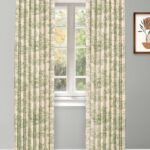 French Toile - Sea Green Ripple Fold Drapes