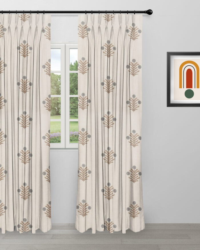 Embroidered Hailee - Blue Sky Ripple Fold Drapes - Image 2