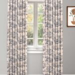 French Toile - Steel Blue Ripple Fold Drapes