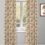 Vintage Floral Collection - Beige Ripple Fold Drapes